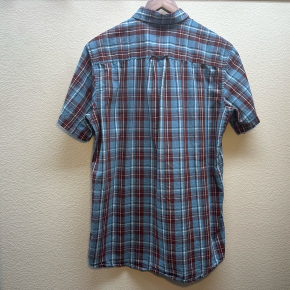 Men's Blue and Red Plaid Shirt - Picture 3 of 3